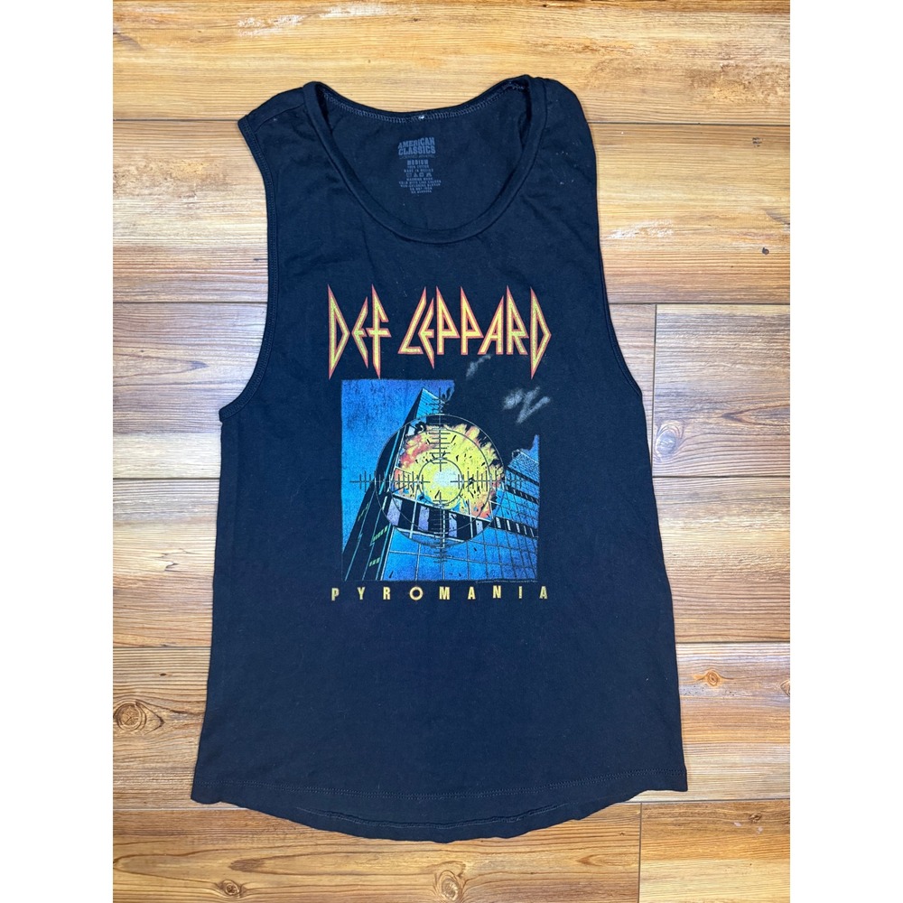 American Classics Def Leppard Pyromania Graphic Tank Top Black Sleeveless Medium